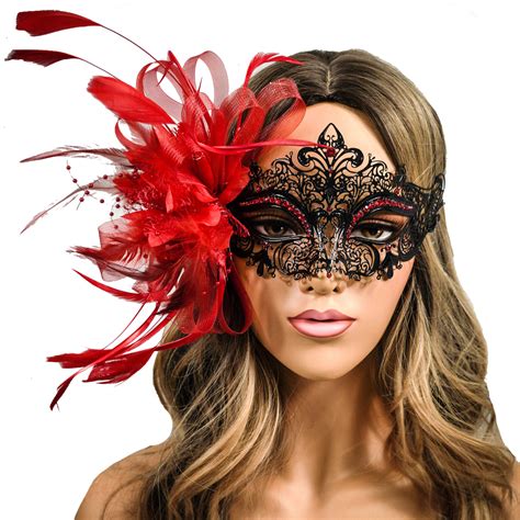 Halloween Costume Masquerade Masks With Feathers Us Free Ship