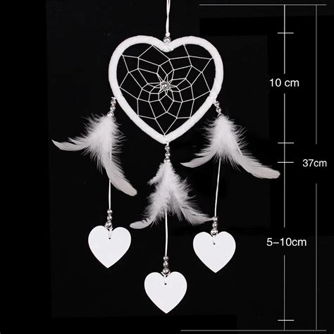 Handmade Dream Catcher Net Love Heart Shape Dream Catcher With Feather