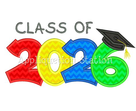 Class Of 2026 Graduation Cap Appliquetionstation