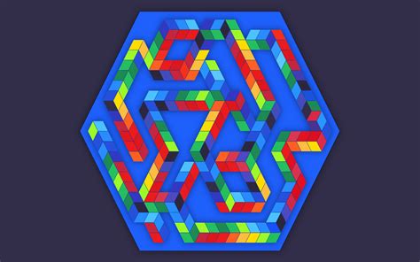 4547242 Digital Art Optical Illusion Cube Lines Monochrome