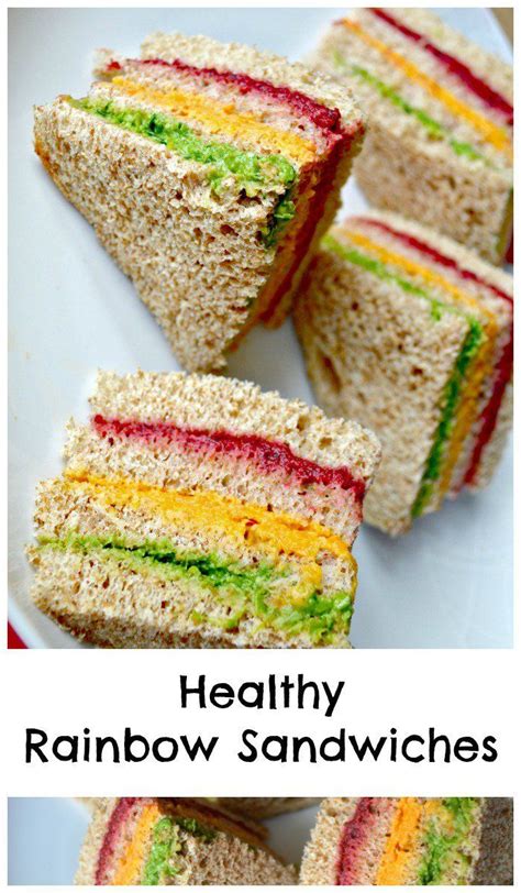 Looking for healthy snack ideas for kids? Healthy Rainbow Sandwiches Kids Lunch Idea - In The ...
