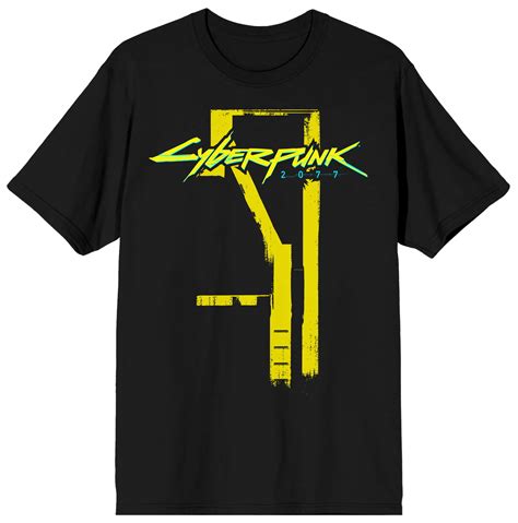 Cyberpunk 2077 Building Paint Logo Mens Black T Shirt Xl