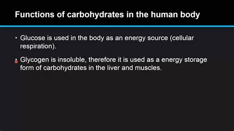 B34 List The Major Functions Of Carbohydrates In The