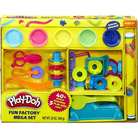 Play Doh Fun Factory Mega Set With 5 Cans Of Play Doh And 40 Tools