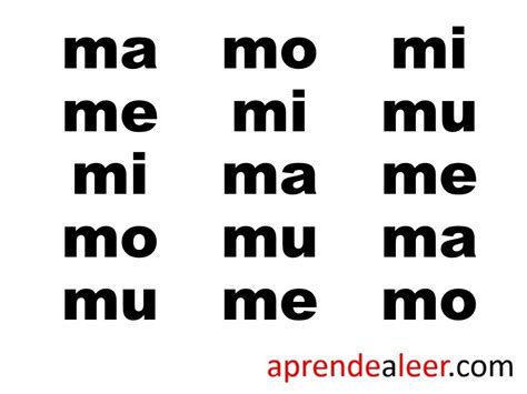 Letra M Silabas Ma Me Mi Mo Mu Bilingual Education Phonics Words Porn