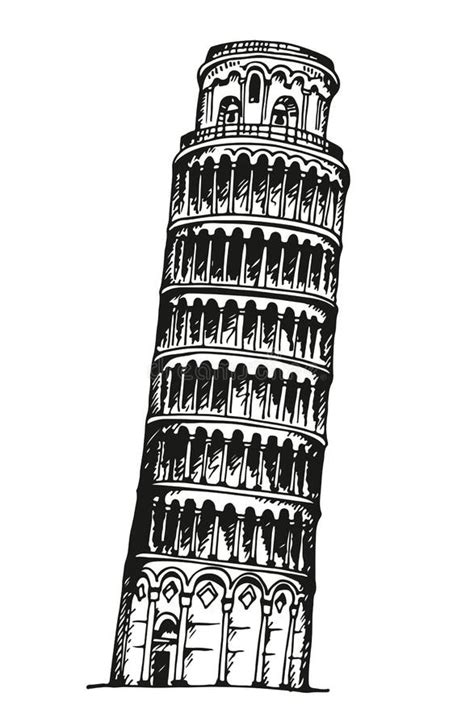 Torre Dibujada Mano De Pisa Ilustración Del Vector Ilustración De