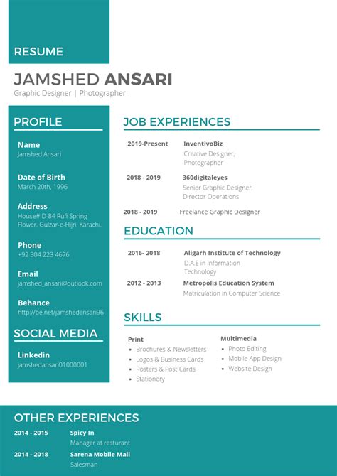 A graphic designer resume is a snapshot of your skills, abilities, accomplishments, and relevant experiences. Graphic Design Resume | Graphic design resume, Resume design, Graphic designer resume template