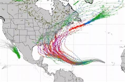 Spaghetti Models Showing Path Of Hurricane Irma Near Florida