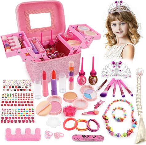 Balnore Kids Makeup Set For Girls Real Washable Cosmetics Kit Children
