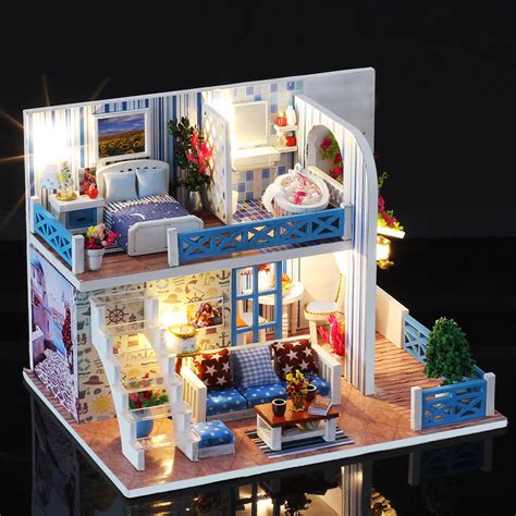 Doll House Miniature Diy Handcraft Kit 3d Wooden Dollhouse With