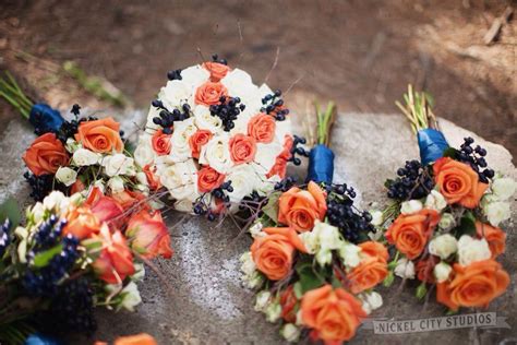 Home >wedding inspiration > teal and orange rustic country wedding, teal bridesmaid dresses. Navy and Orange wedding | Navy wedding flowers, Blue ...