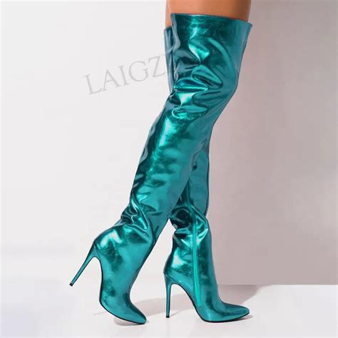 Laigzem Women Over Knee High Boots Slim High Heeled Boots Thigh High Party Prom Cosplay Unisex