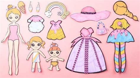 How To Draw A Paper Doll Paper Dolls Dress Up With Ice Cream Castle