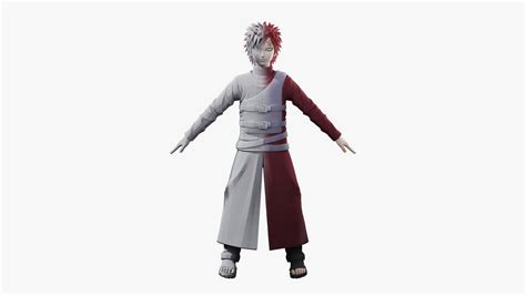 3d Model Gaara Naruto Characters Vr Ar Low Poly Cgtrader