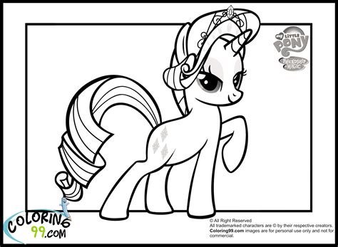 My Little Pony Rarity Coloring Pages | Team colors