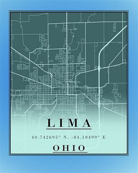 Lima Ohio Location Map Minimalism By Dan Sproul In 2022 Lima Ohio