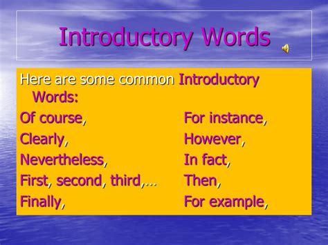 Adjectives Adverbs Introductory Words Ppt Download