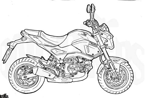 Coloring pages are fun for children of all ages and are a great educational tool that helps children develop fine motor skills, creativity and color recognition! Honda Grom Colouring Page - Motorcycle Illustration ...
