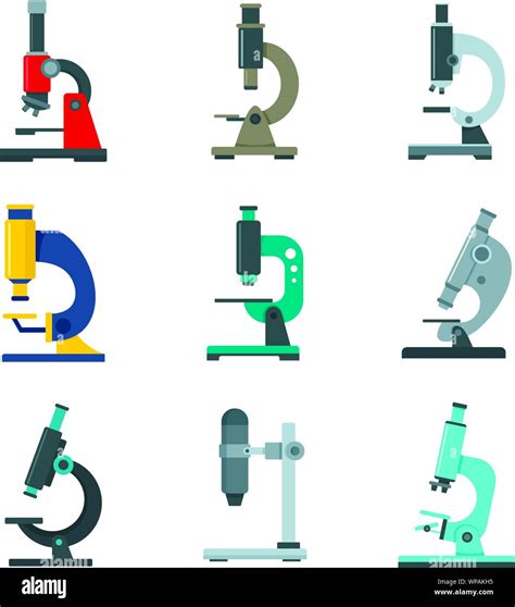 Microscope Icon Set Flat Set Of Microscope Vector Icons For Web Design