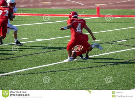Football Player Kicking A Field Goal Stock Photo Image Of Kick High