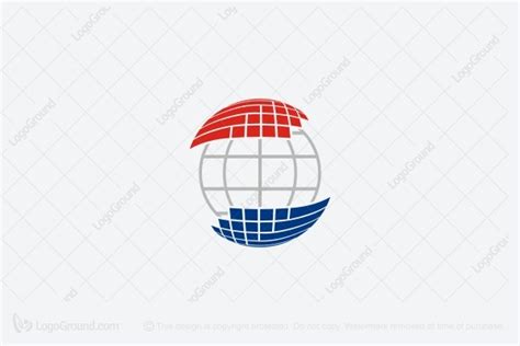 Half Colored Globe Logo