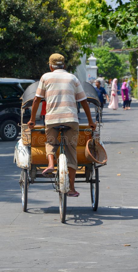 Becak Traditional Transportation Bike In Yogyakarta City Editorial