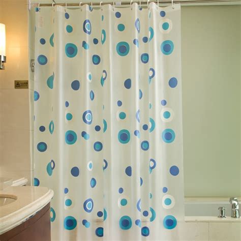 Blue PEVA Shower Curtains For Bathroom Endless Printed Waterproof Mold