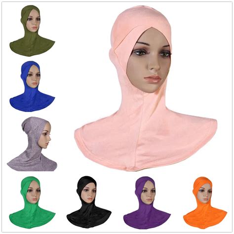 2019 Womens Muslim Headscarf Hats Under Scarf Cap Plain Ladies Islamic