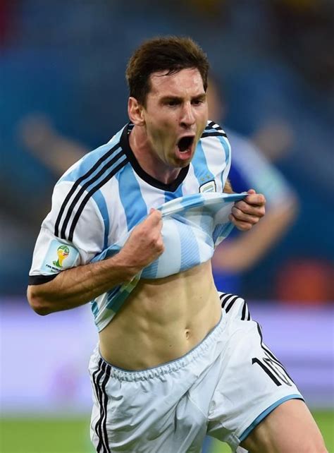 Lionel Messi Of Argentina Reacts After Scoring His Teams Second Goal