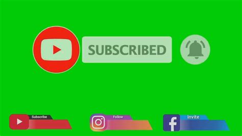 6 Green Screen Subscribe Button No Copyright Youtube