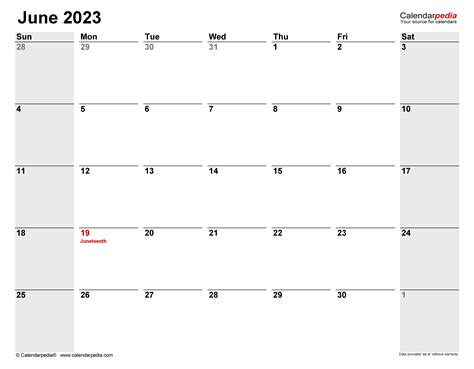 June 2023 Calendar Editable A Comprehensive Guide Calendar 2023