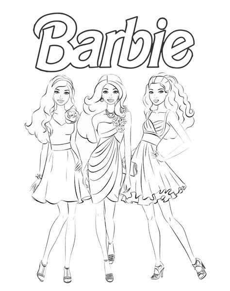 Kolorowanka Dla Dziewczynek Z Lalkami Barbie
