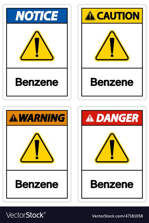 Danger Benzene Symbol Sign On White Background Vector Image