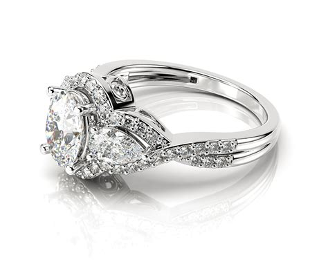 Image Brilliant Jewelry Ring Closeup White Background