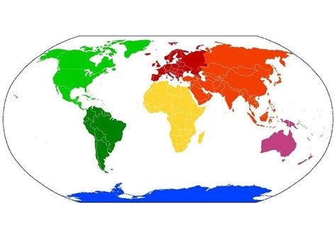 Einzelne Kontinente Zum Ausschneiden Weltkarte Umriss Tropical