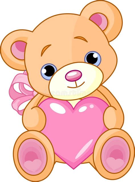 Pink Teddy Bear With Flowers Stock Vector Illustration Of Pink Baby