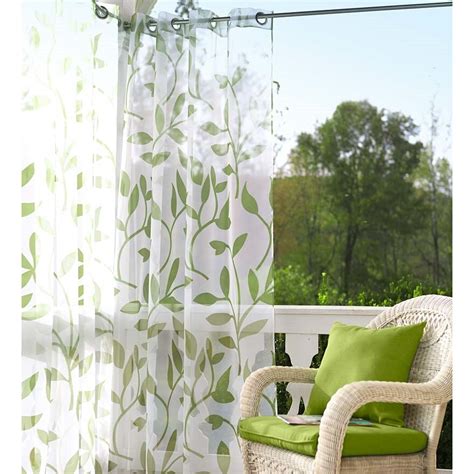 Plow And Hearth Naturefloral Sheer Outdoor Grommet Single Curtain Panel And Reviews Wayfair