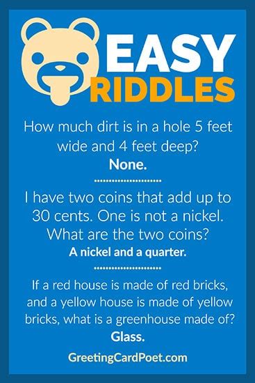 Perfect for warming up their brain so they can keep math riddles are a good way to get your child practicing math while having fun. Easy Riddles To Expand Your Mind And Test Your Brilliance