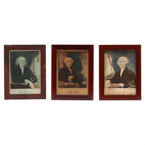 Three Mid 19th Century Presidential Color Lithographs Lot 4071 Single Owner Collection Of