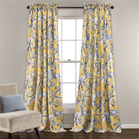 Shop for blue and yellow valances at bed bath & beyond. Bay Isle Home Panagia Nature/Floral Room Darkening Thermal ...