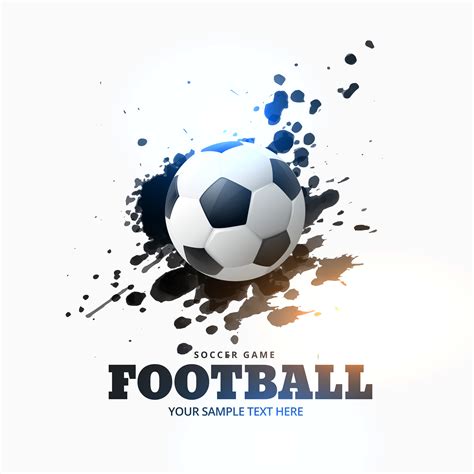 Football Placed On Ink Splash Background Download Free Vector Art