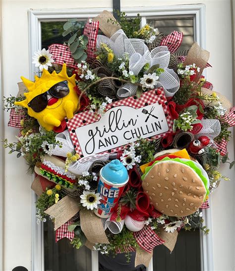 Summertime Wreath Cookout Wreath Grilling Wreath Fathers Day T