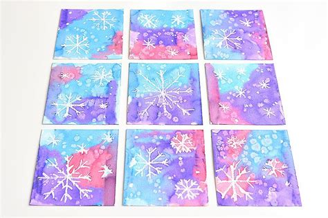 Magic Salt And Watercolor Snowflake Art