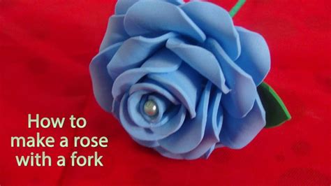 How To Make A Foam Rose Using A Fork Diy Youtube Paper Roses Diy
