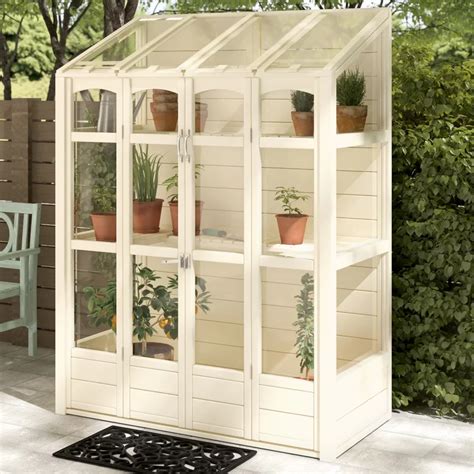Our houses are available with toughened glass, horticultural glass or polycarbonate panels. Bel Étage 5 Ft W x 2 Ft D Lean-to Greenhouse | Wayfair.co ...