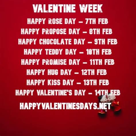 💗 February Days List 2023 7 Feb To 21 Feb Days List Check Valentine
