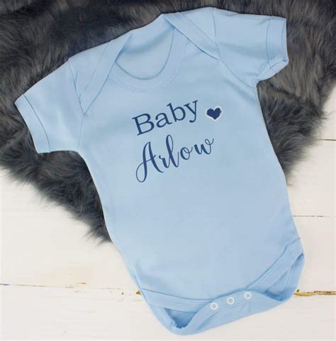 Personalised Blue Baby Shower Bodysuit Heavensent Baby Ts