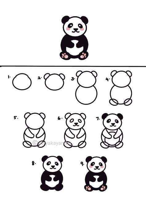 Step By Step Drawing Of Panda Cute Panda Drawing Panda Drawing Cute