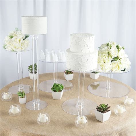 5 Tier Cascading Wedding Acrylic Cake Stands Etsy