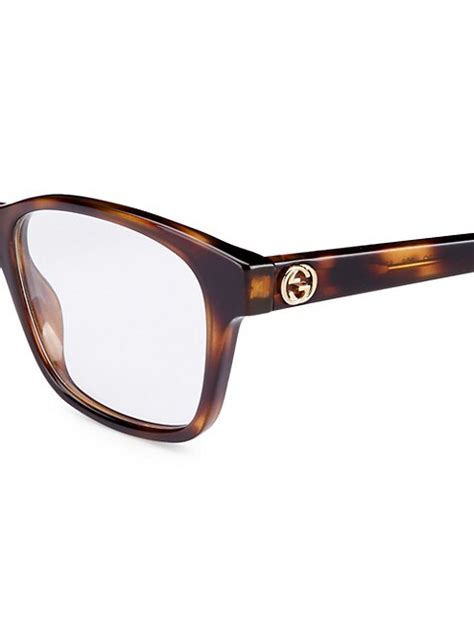 Shop Gucci Gucci Logo 52mm Rectangular Optical Glasses Saks Fifth Avenue